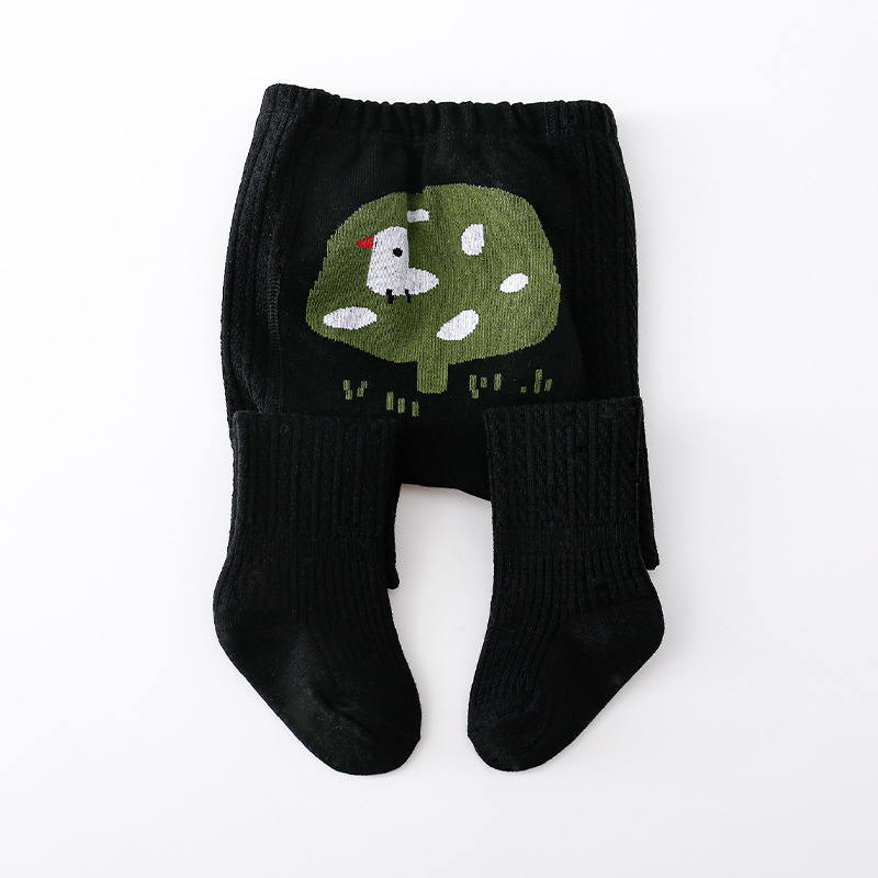 Akril szálból készült bélelt gyerek leggings, magas derekú, őszi-téli, 0–1 éves, koreai stílus, 43% akril