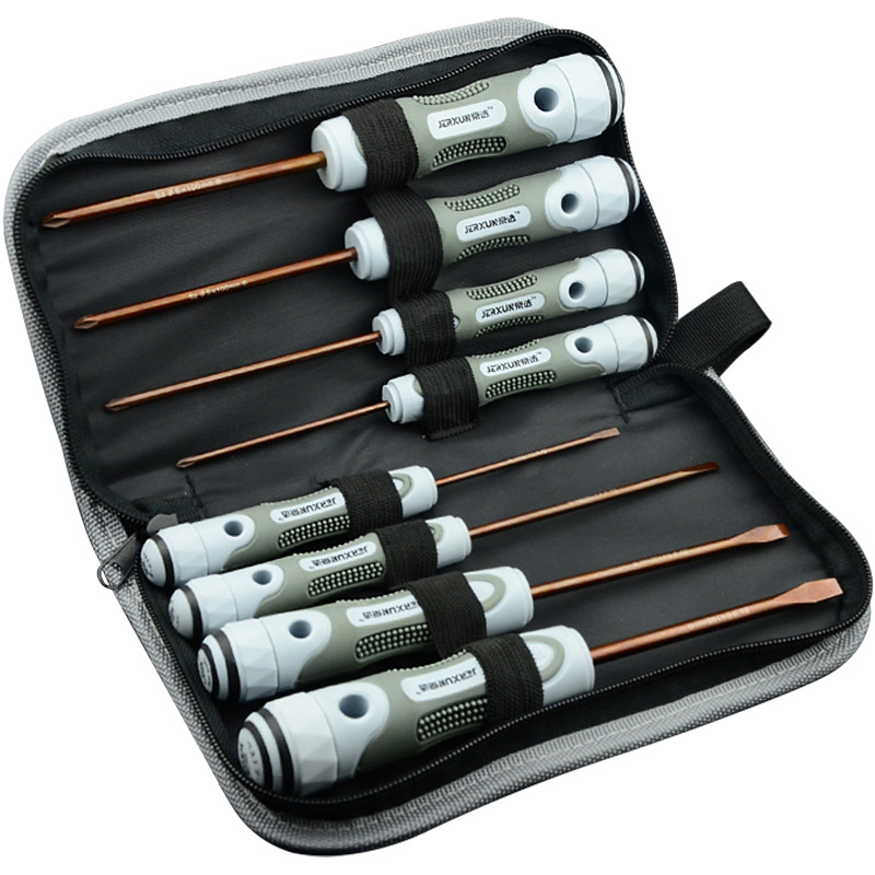JERXUN S2 set odvijača, 9 kom, magnetski, S2 alatna čelica, Philips, Pozidriv, ravni odvijač, višenamjenski