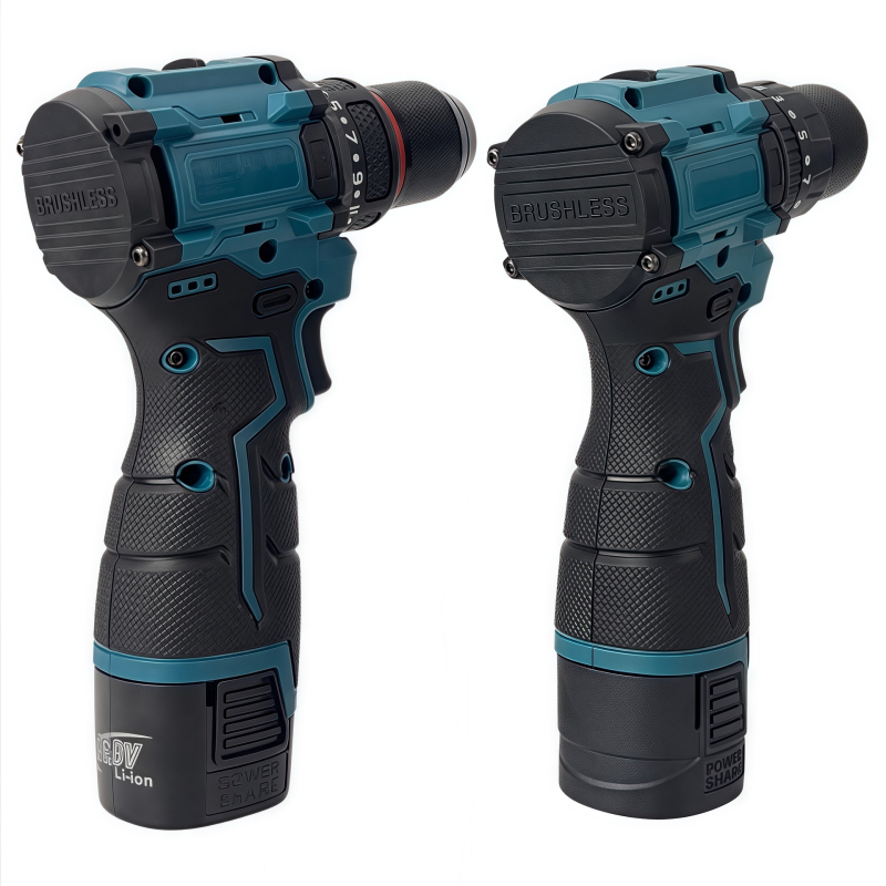 Vezeték nélküli fúró brushless motorral, 16.8V, pisztolyfogantyú, lépcsőmentes sebességszabályozás, önzáró tokmány