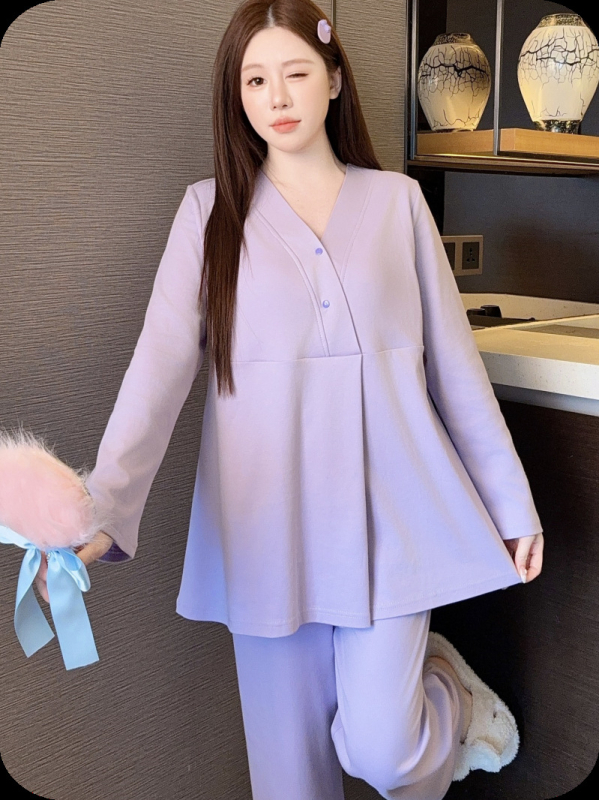 Maitinimo/konfidavimo topas su įdėtomis krūties pagalvėlėmis, ilgomis rankovėmis, Milk Silk audinys (90–95% poliesterio, <30% spandeksas), vasara 2025, japonų-korejiečių laisvas stilius