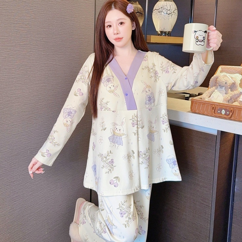 Maitinimo/konfidavimo topas su įdėtomis krūties pagalvėlėmis, ilgomis rankovėmis, Milk Silk audinys (90–95% poliesterio, <30% spandeksas), vasara 2025, japonų-korejiečių laisvas stilius