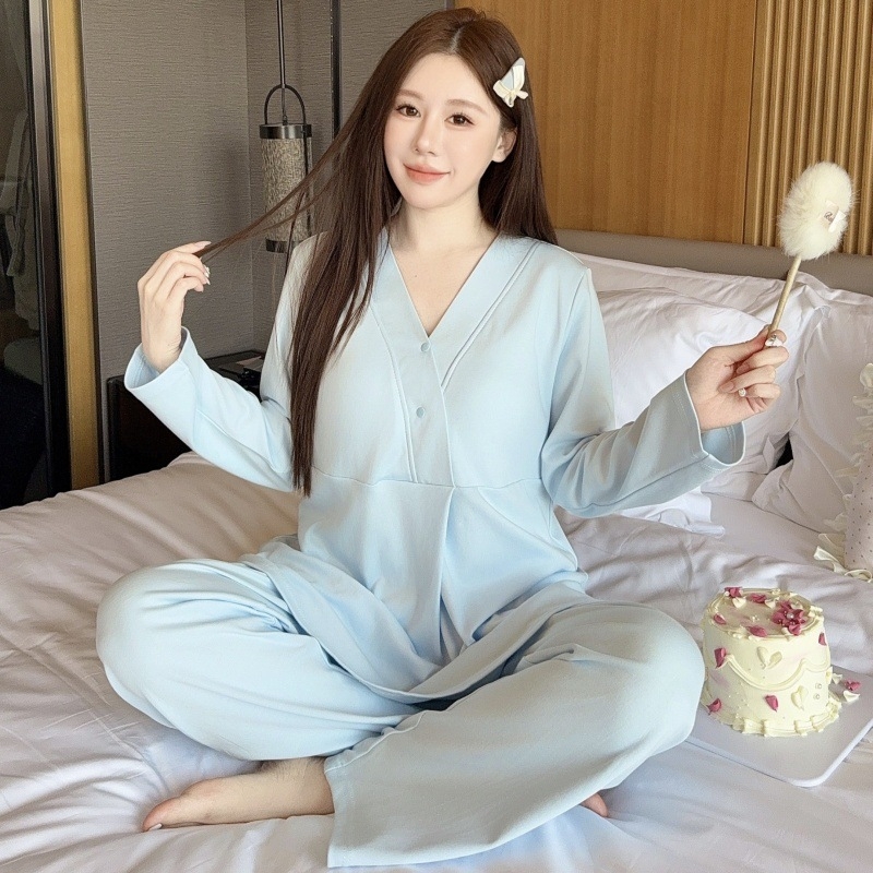 Maitinimo/konfidavimo topas su įdėtomis krūties pagalvėlėmis, ilgomis rankovėmis, Milk Silk audinys (90–95% poliesterio, <30% spandeksas), vasara 2025, japonų-korejiečių laisvas stilius