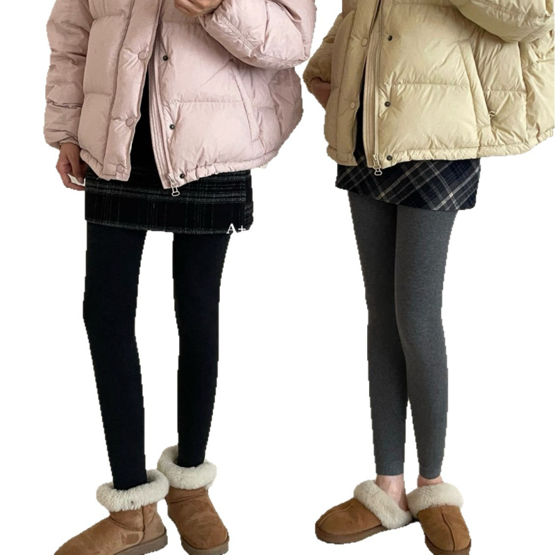 Ženske pamučne termalne tajice - podizanje stražnjice, grijanje i oblikovanje tijela, jednobojne, srednje debljine