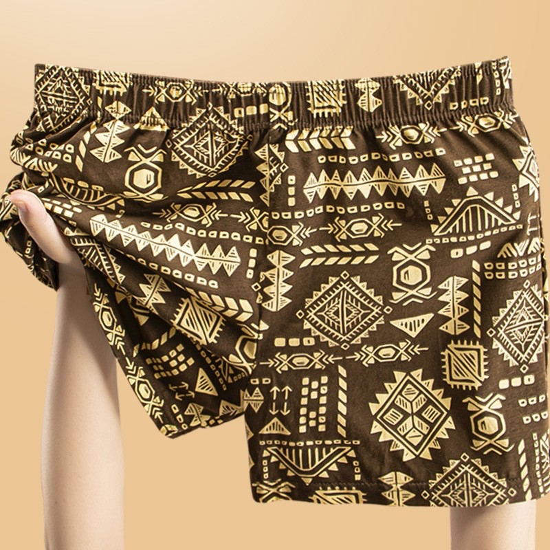 Muške hlače u vintage etno stilu, geometrijski uzorak (90–95% pamuka; pleteni materijal; prozračan; antibakterijski)