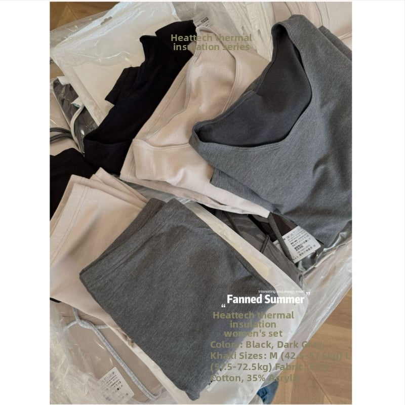 Heattech Terminio fliso apatinių komplektas, Anti‑statinis, Anti‑Pilling, Kvėpuojantis, Išlaiko šilumą; Akrilo pluoštas 35% išorė ir 35% pamušalas, 180 g/m2, Vienas sluoksnis