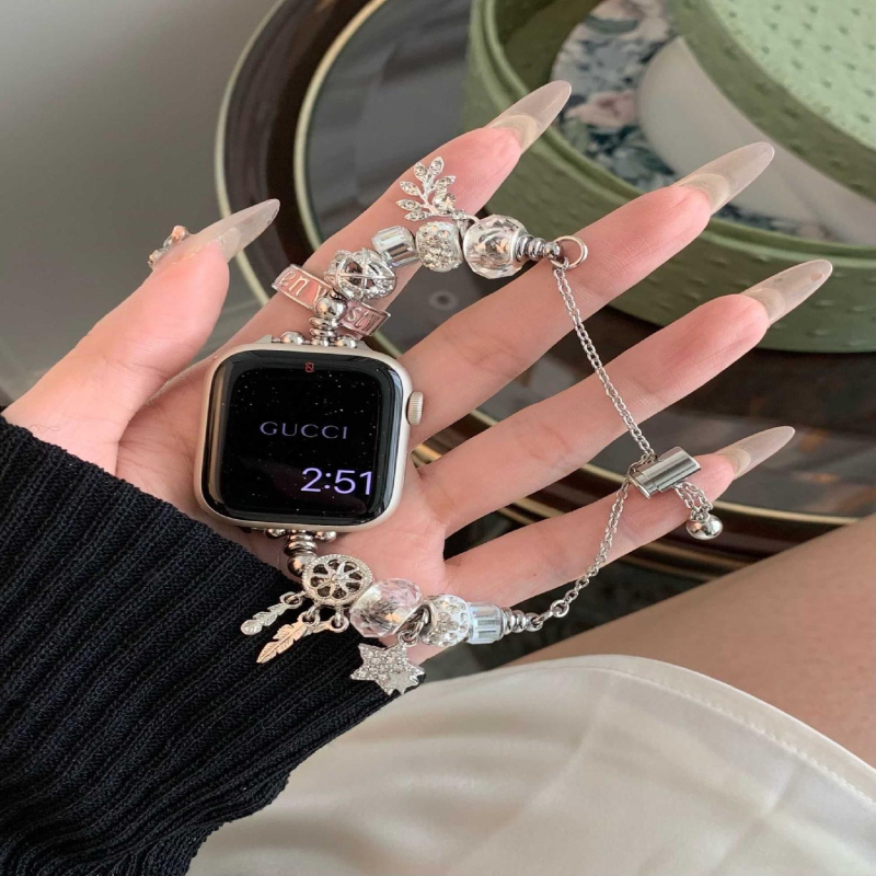 Μεταλλική Pandora-link ζώνη Apple Watch, Dream Catcher στυλ, 18 mm σύνδεση, κούμπωμα snap, συμβατή με Apple, Huawei και άλλους