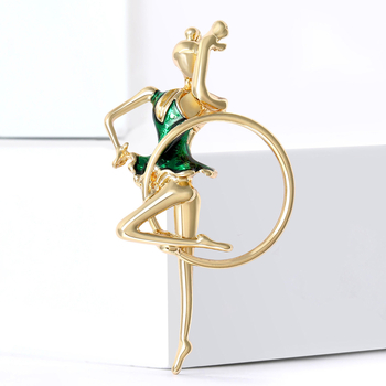 Broš: crtani lik djevojke, legura, tehnika kapanja ulja, dekorativni dodatak