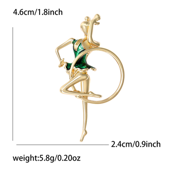 Broš: crtani lik djevojke, legura, tehnika kapanja ulja, dekorativni dodatak