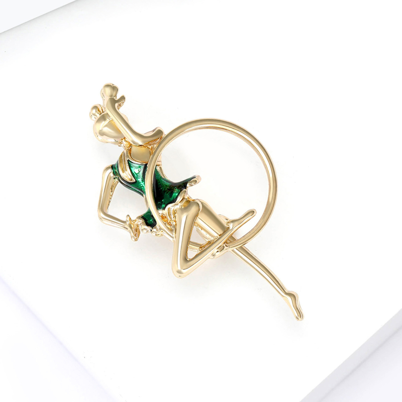 Broš: crtani lik djevojke, legura, tehnika kapanja ulja, dekorativni dodatak