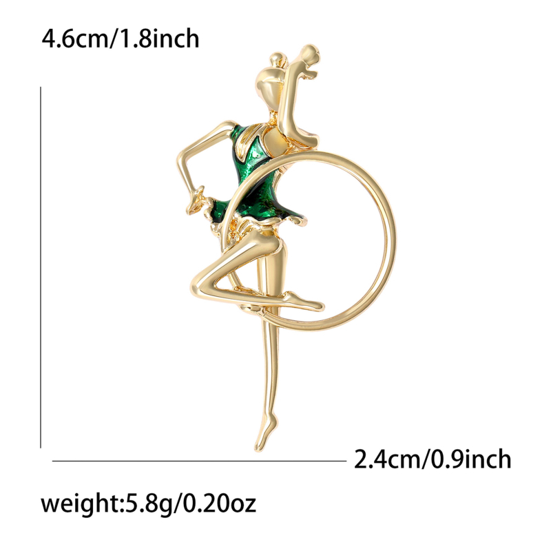 Broš: crtani lik djevojke, legura, tehnika kapanja ulja, dekorativni dodatak