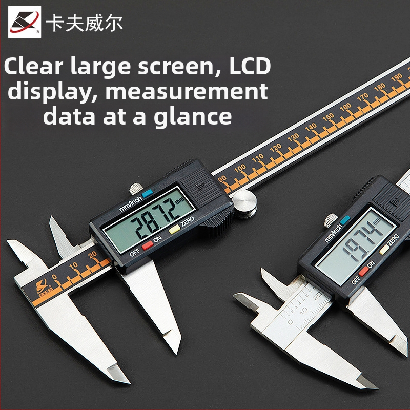 Kraftwell Vernier posuvné meradlo s digitálnym displejom, nerezová oceľ