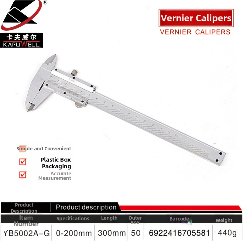 Kraftwell vernier tolómérő digitális kijelzővel, rozsdamentes acél