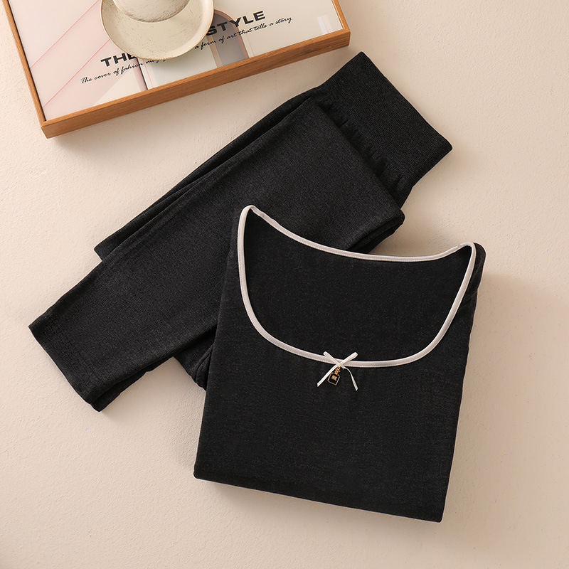 Ženski modalni termalni komplet – bezšivni oblikovani, debeo 201-250 g/m², flekse podstava, dugi rukav + dugi hlače, bazni sloj, jesen-zima