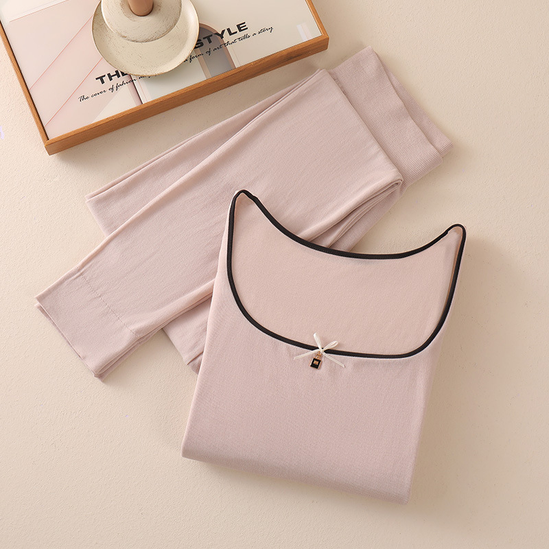 Ženski modalni termalni komplet – bezšivni oblikovani, debeo 201-250 g/m², flekse podstava, dugi rukav + dugi hlače, bazni sloj, jesen-zima