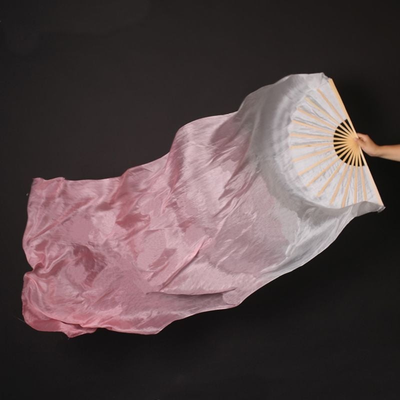 Класически танцов дълъг копринен веер, китайски стил, градиентно покритие, уникална марка, лято 2021, наличен на склад