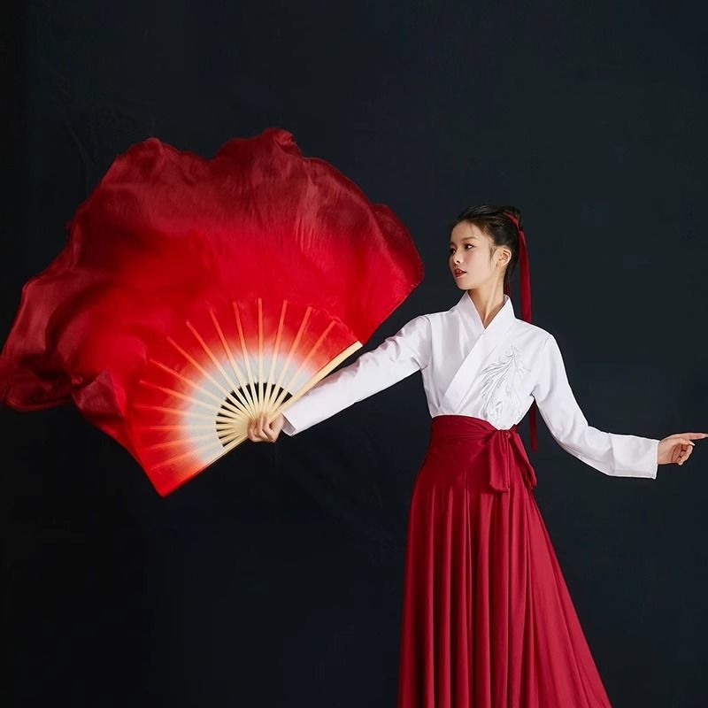 Танцов веер Янге – двустранен копринен реквизит за танц, Бранд Unique; Наличност на склад; Лято 2021