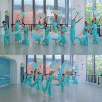 Двустранен танцов фен от естествена коприна за класически танц — Код: F997T9H9JTM6T5, Марка: Other, В наличност, Лято 2021