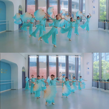 Двустранен танцов фен от естествена коприна за класически танц — Код: F997T9H9JTM6T5, Марка: Other, В наличност, Лято 2021