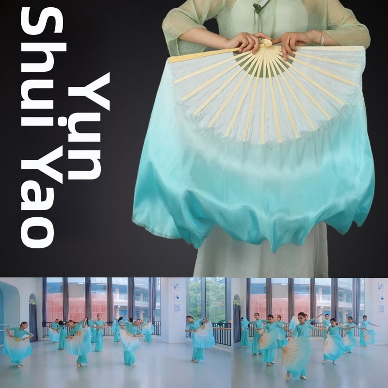 Двустранен танцов фен от естествена коприна за класически танц — Код: F997T9H9JTM6T5, Марка: Other, В наличност, Лято 2021