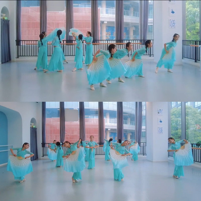 Двустранен танцов фен от естествена коприна за класически танц — Код: F997T9H9JTM6T5, Марка: Other, В наличност, Лято 2021