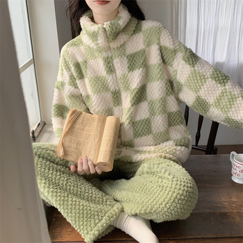 Pizama Rose Velvet sa stojećim ovratnikom, zatvarač, dugi rukavi, zimska kolekcija, poliester 90–95%