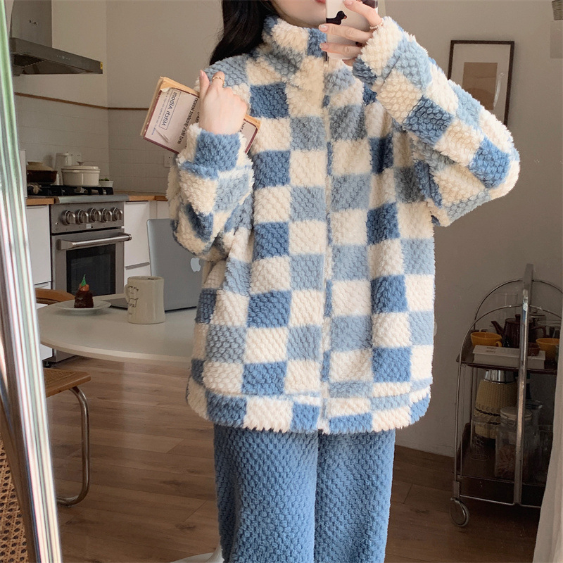 Pizama Rose Velvet sa stojećim ovratnikom, zatvarač, dugi rukavi, zimska kolekcija, poliester 90–95%