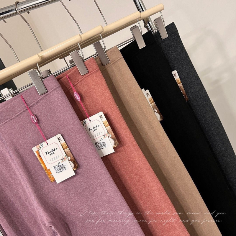 Дамски термални клинове от вълна, висока талия, двойно покритие, силна топлина, еластичност, антипилинг