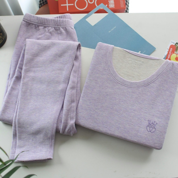 Kašmir termalni set za tinejdžerice – jesen/zima, top s okruglim izrezom i dugim rukavima uz hlače, jednostruki sloj, 251–300 g/m²