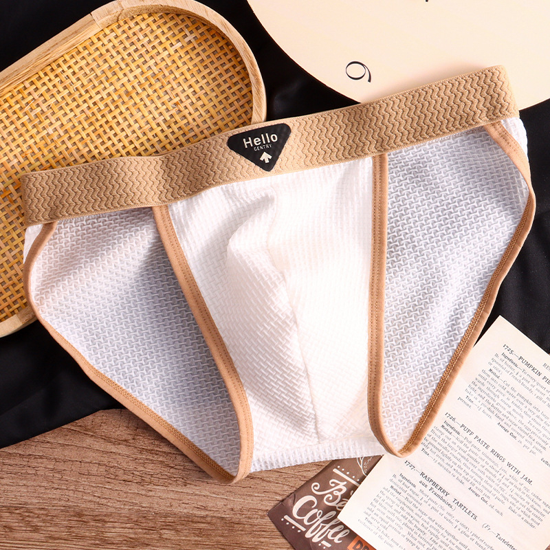 Muške gaćice od najlona s jacquard uzorkom, prozračne, srednji pojas, 90–95% najlona