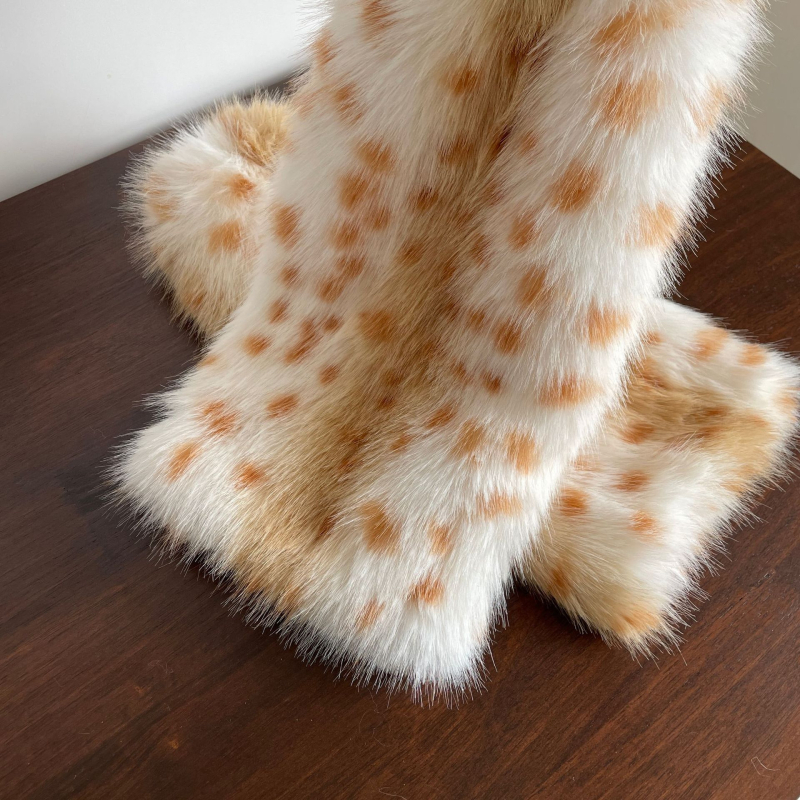 Ah daimi Plišane leg warmere s leopard uzorkom za odrasle, zima 2024, cosplay čarape