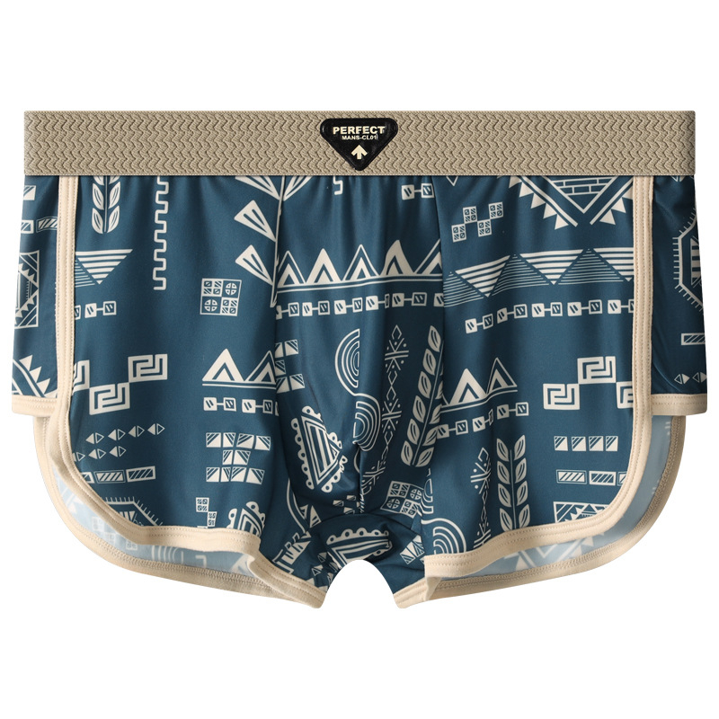 Muške hlačice od ice silk, prozračne, srednji pojas, brzo sušeće, antibakterijske, pleteni materijal, pamukova podstava u preponi