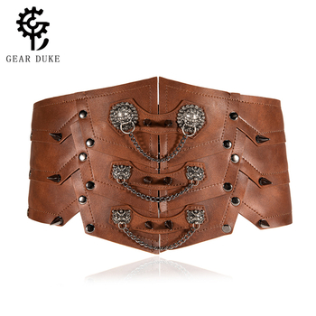 GEARDUKE PU široki kožni pojas za cosplay s metalnim zakovicama — srednjovjekovni europski retro stil, za odrasle, zimska kolekcija 2024
