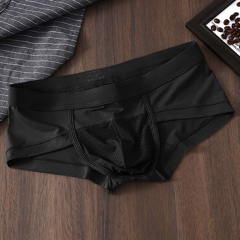 Karenspace muške slipove od viskoze, prozračne, pletene, srednje visine struka