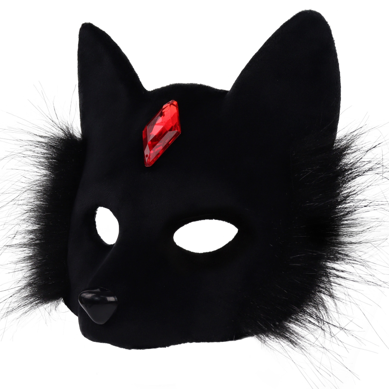 Halloween set ogrlica s repom lisice i maskom pola lica - rekviziti za cosplay, brend Also, odrasli, jesen 2025