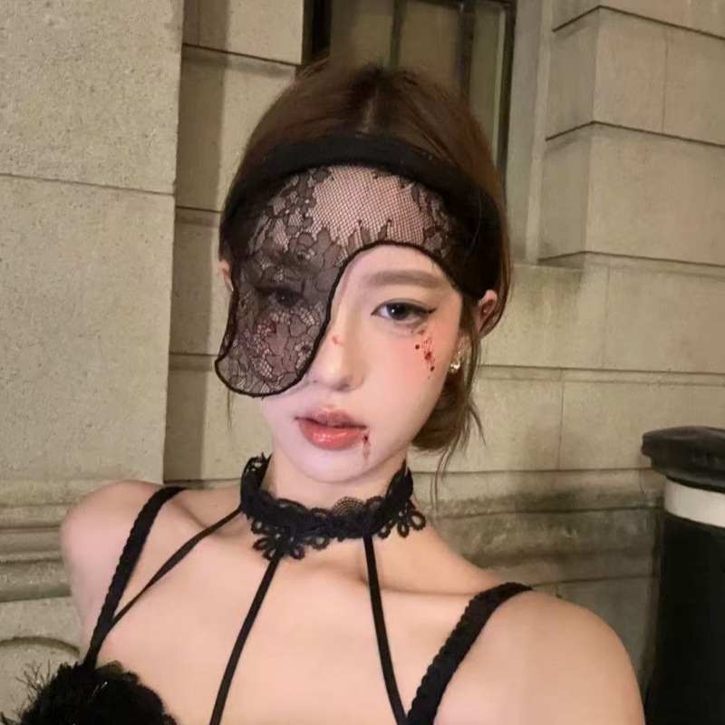 Čipkasta maska za pola lica za Halloween i maškare - za odrasle, izlaz jesen 2025