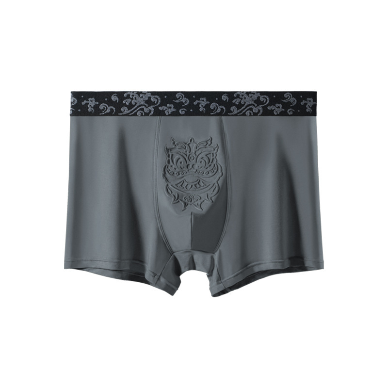 Muške boxerice od modalnog materijala s antibakterijskim svojstvima, prozračne, upijaju znoj, uzorak s glavom lava, velika veličina