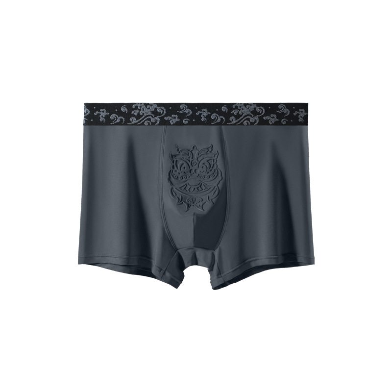 Muške boxerice od modalnog materijala s antibakterijskim svojstvima, prozračne, upijaju znoj, uzorak s glavom lava, velika veličina