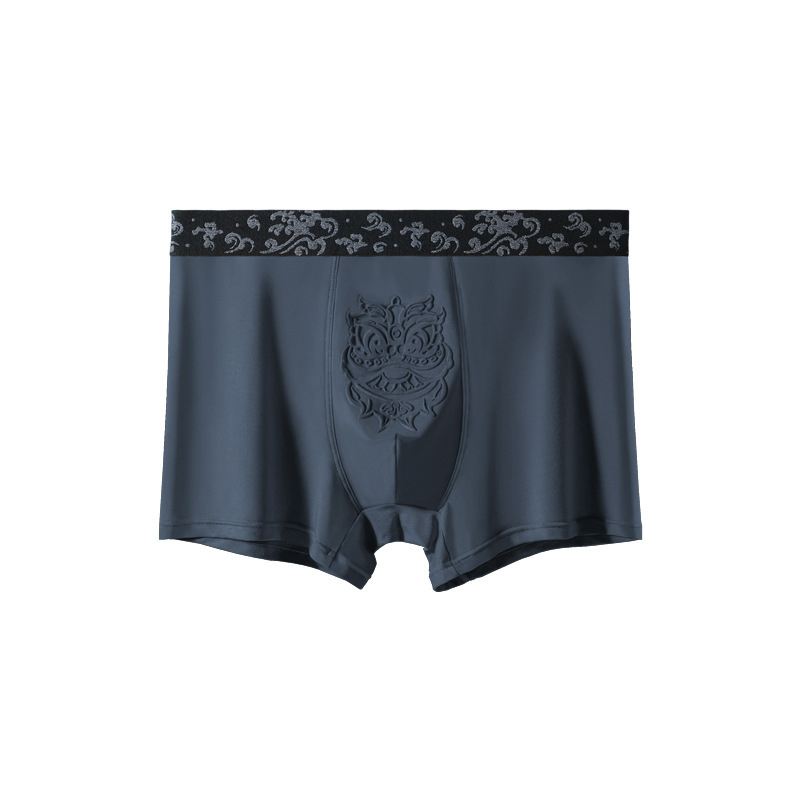 Muške boxerice od modalnog materijala s antibakterijskim svojstvima, prozračne, upijaju znoj, uzorak s glavom lava, velika veličina