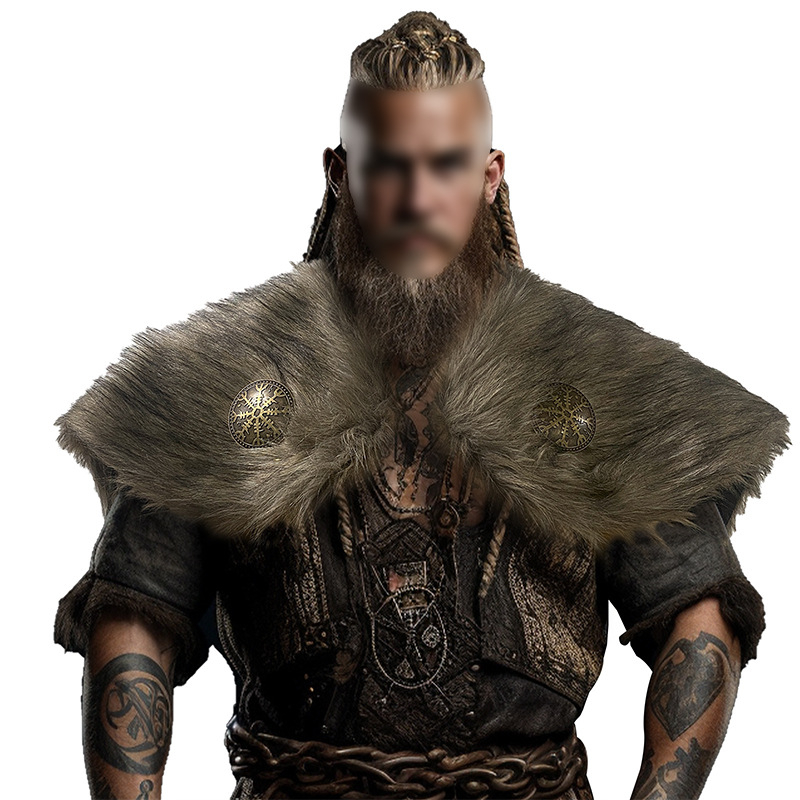 Férfi viking prém galléros sál középkori harcos cosplay-hoz; Márka Jeanne Philman; Felnőttek; Őszi 2025
