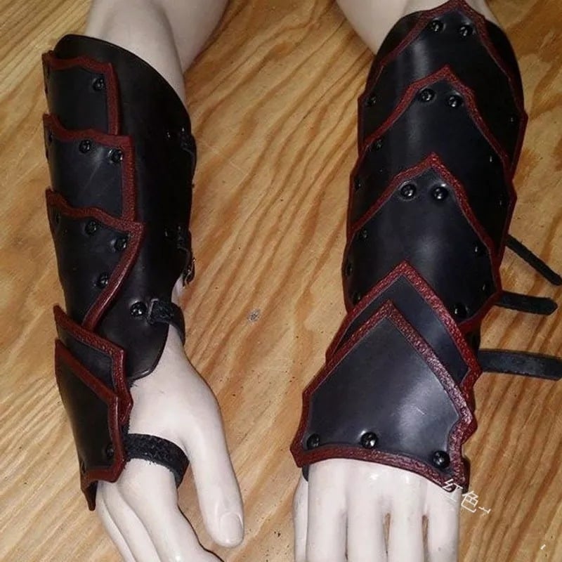 Retro srednjovjekovni nordijski Viking wrist bracer cosplay rekvizita – PU materijal, za odrasle, Proljeće 2023