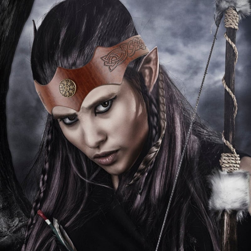 Srednjovjekovna spona za pojas s motivom čaše vode, reljefna koža i metalni prsten, cosplay dodatak