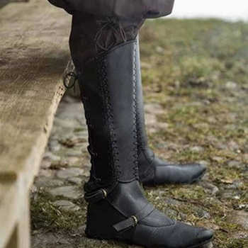 PU kožni štitnici za noge i retro navlake za cipele s vezicama za cosplay – srednjovjekovni renesansni samuraj, za odrasle • Marka: Other • Sezona listinga: Proljeće 2023