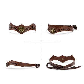 Bőr fejkoszorú cosplayhoz, erdő témájú középkori korona szőlőlevél faragással — Márka: Egyéb; Raktáron; Felnőtteknek; 2025 tavasza