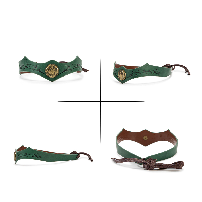 Bőr fejkoszorú cosplayhoz, erdő témájú középkori korona szőlőlevél faragással — Márka: Egyéb; Raktáron; Felnőtteknek; 2025 tavasza