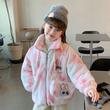 Детско зимно палто в корейски стил, дебело памучно подплатено, с яка стойка и цип, за деца над 8 години, зима 2024