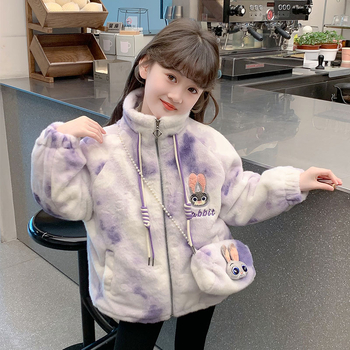 Детско зимно палто в корейски стил, дебело памучно подплатено, с яка стойка и цип, за деца над 8 години, зима 2024