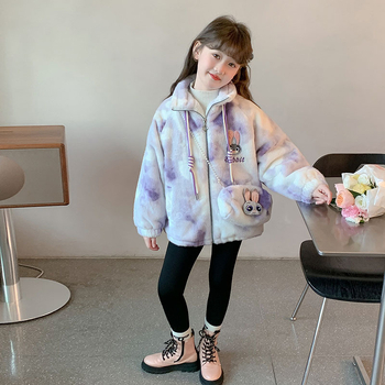 Детско зимно палто в корейски стил, дебело памучно подплатено, с яка стойка и цип, за деца над 8 години, зима 2024