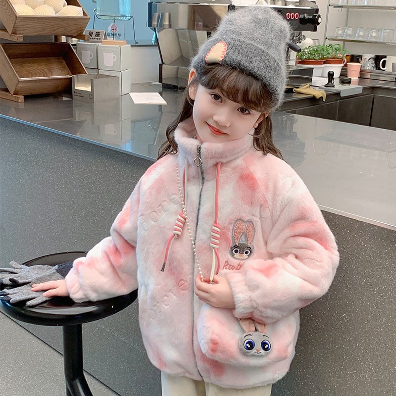 Детско зимно палто в корейски стил, дебело памучно подплатено, с яка стойка и цип, за деца над 8 години, зима 2024