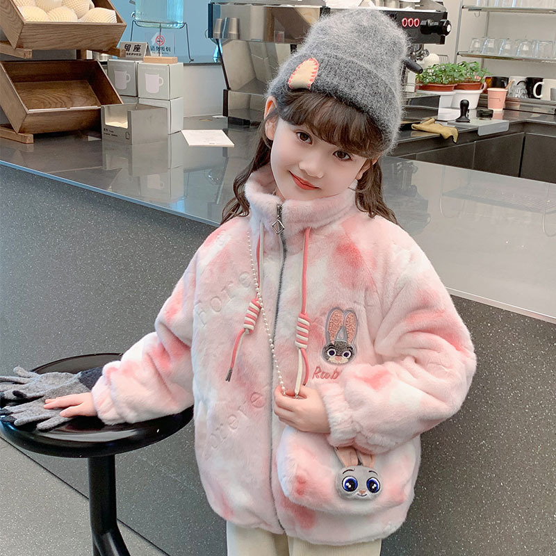 Детско зимно палто в корейски стил, дебело памучно подплатено, с яка стойка и цип, за деца над 8 години, зима 2024