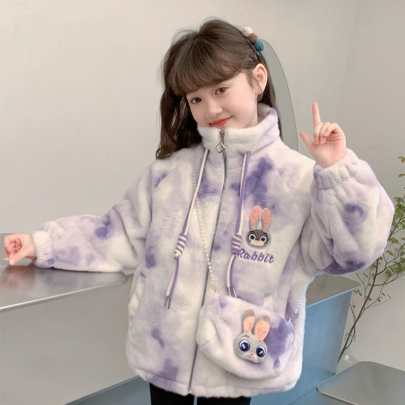 Детско зимно палто в корейски стил, дебело памучно подплатено, с яка стойка и цип, за деца над 8 години, зима 2024